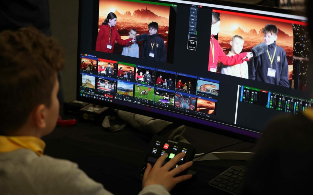 Teenagers get hands on with the latest broadcast technology at TeenTech Cardiff.